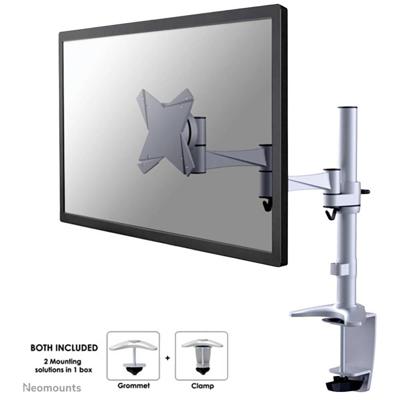 Neomounts FPMA-D1330SILVER Monitor-tafelbeugel Aantal monteerbare displays: 1 Display(s) 25,4 cm (10) - 76,2 cm (30) Zilver In hoogte verstelbaar, Kantelbaar,