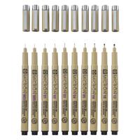 Fineliner Sakura Pigma Micron set à 10 schrijfbreedtes zwart - thumbnail