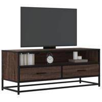 Tv-meubel 100x34,5x40 cm bewerkt hout metaal bruin eikenkleur - thumbnail