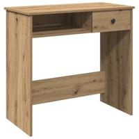 Bureau 80x40x75 cm bewerkt hout artisanaal eikenkleurig - thumbnail