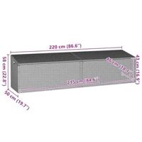 Tuinbox 220x50x58 cm poly rattan lichtgrijs - thumbnail