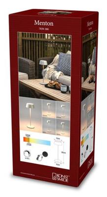 Konstsmide 7839-300 Menton LED-accutafellamp Grijs