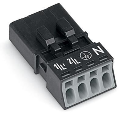 WAGO 890-214 Netstekker WINSTA MINI Stekker, recht Totaal aantal polen: 4 16 A Zwart 50 stuk(s)