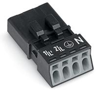 WAGO 890-214 Netstekker WINSTA MINI Stekker, recht Totaal aantal polen: 4 16 A Zwart 50 stuk(s) - thumbnail