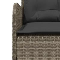 2-delige Loungeset met kussens poly rattan grijs - thumbnail