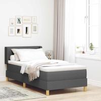 Boxspringbed met Matras - Donkergrijs, 100x200 cm, Stof - thumbnail