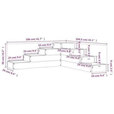 Plantenbak 4-laags 106x104,5x36 cm douglashout - thumbnail