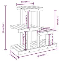 VidaXL Plantenstandaard 58x25x51 cm massief vurenhout - thumbnail
