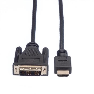 ROLINE Monitorkabel DVI (18+1) - HDMI, M/M, zwart, 1,5 m ROLINE Monitorkabel DVI (18+1) - HDMI, M/M, zwart, 1,5 m