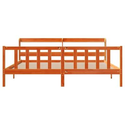 Bedframe met hoofdbord massief grenenhout wasbruin 180x200 cm Bedframe met hoofdbord massief grenenhout wasbruin 180x200 cm