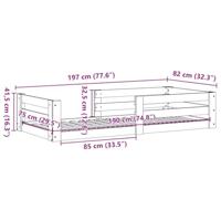 Bedframe zonder matras massief grenenhout 75x190 cm - thumbnail