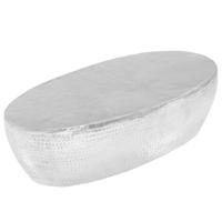 salontafel 100x50x28 cm gehamerd aluminium zilver - thumbnail