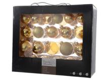 Decoris kerstballen set Glas 42st Goud 5-6-7cm - thumbnail
