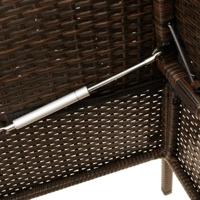 Tuinbank met kussens poly rattan bruin - thumbnail