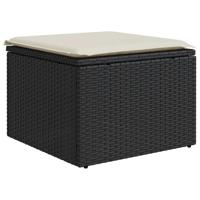 8-delige Loungeset met kussens poly rattan acacia zwart - thumbnail
