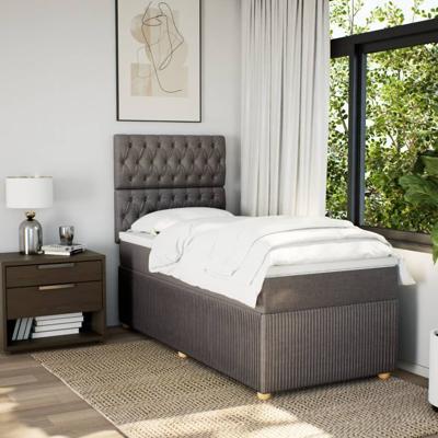 Boxspring met matras stof taupe 90x190 cm