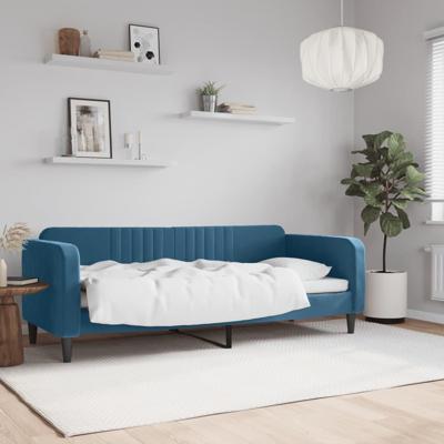 Slaapbank 80x200 cm fluweel blauw