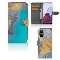 OPPO Reno 8 Lite | OnePlus Nord N20 | Bookcase | Marble Blue Gold - thumbnail