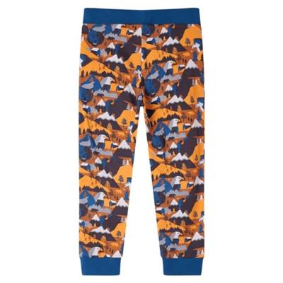 Kinderpyjama met lange mouwen dieren en bergen 128 cognackleurig Kinderpyjama met lange mouwen dieren en bergen 128 cognackleurig