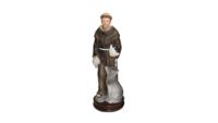 Beeld van de Heilige Franciscus met Wolf (13 cm) - thumbnail