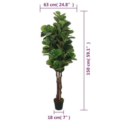 VidaXL Kunstplant vijgenboom 180 bladeren 150 cm groen VidaXL Kunstplant vijgenboom 180 bladeren 150 cm groen