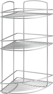 Metaltex onda badkamer-hoekrek 3 etages 22x22x53 cm zilver Metaltex onda badkamer-hoekrek 3 etages 22x22x53 cm zilver