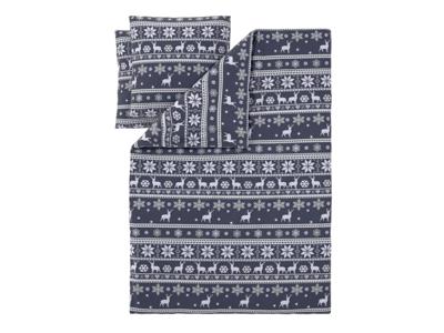 LIVARNO Fleece dekbedovertrek 240 x 220 cm (Herten blauw)