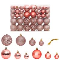 VidaXL Kerstballen 100 st 3/4/6 cm roze en rosé - thumbnail