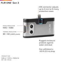 FLIR One Gen 3 - iOS Warmtebeeldcamera voor smartphone -20 tot +120 °C 80 x 60 Pixel 8.7 Hz - thumbnail