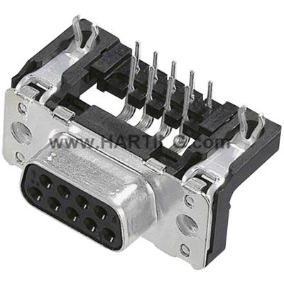 HARTING 09663527613 D-sub female connector 90 ° Aantal polen: 25 Solderen 1 stuk(s)