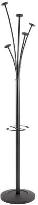 Kapstok met parapluhouder, 5 haken, zwart