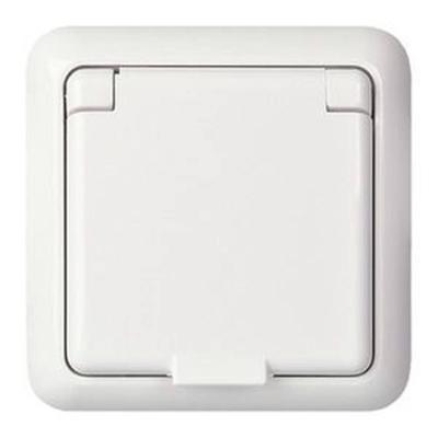 ELSO-stopcontact 225044 16 A compleet IP44 FASHION rw Wandcontactdoos met randaarde en klapdeksel Fashion Wit 1 stuk(s)
