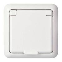 ELSO-stopcontact 225044 16 A compleet IP44 FASHION rw Wandcontactdoos met randaarde en klapdeksel Fashion Wit 1 stuk(s) - thumbnail