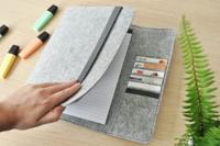 Schrijfmap desq a4 vilt met papierclip grijs - thumbnail