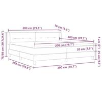Boxspringbed met Matras - Lichtgrijs, 200x200 cm - thumbnail
