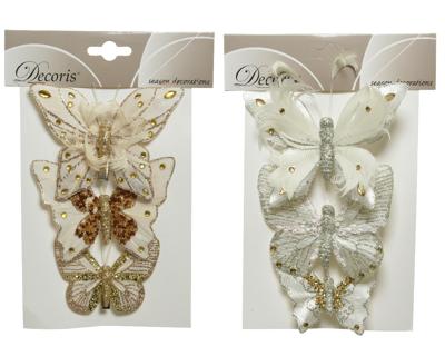 Vlinder veer l,5b8h12c ivoor a2 3st Decoris - Decoris Vlinder veer l,5b8h12c ivoor a2 3st Decoris - Decoris