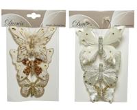 Vlinder veer l,5b8h12c ivoor a2 3st Decoris - Decoris - thumbnail