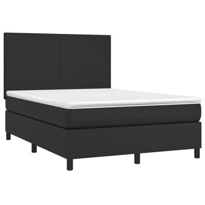 Boxspring met matras kunstleer zwart 140x190 cm