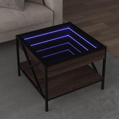 Salontafel met Infinity LED 50x50x38 cm bruin eikenkleurig Salontafel met Infinity LED 50x50x38 cm bruin eikenkleurig