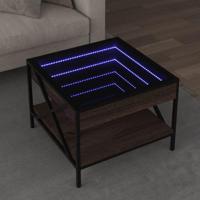 Salontafel met Infinity LED 50x50x38 cm bruin eikenkleurig - thumbnail