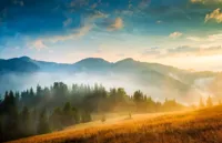 Alexsar Art Tuindoek berg mist 140x90cm - thumbnail