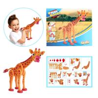Toi-Toys 3d puzzel giraffe junior 31,5 cm foam oranje 104-delig - thumbnail