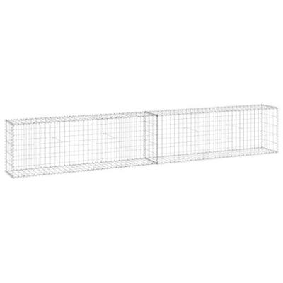 VidaXL Schanskorfmuur met deksels 300x30x50 cm gegalvaniseerd staal