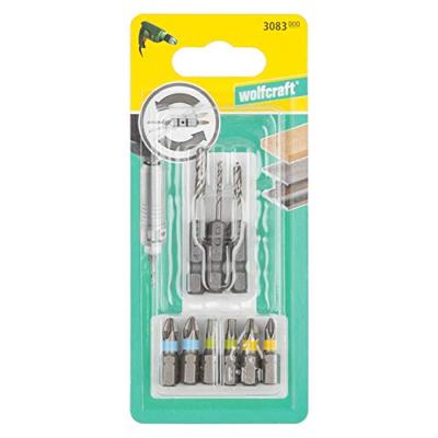 Wolfcraft Flipbit toebehorenset | Boren en schroeven | 9-delig | 1 set - 3083000