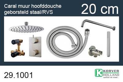 Regendouche set Wiesbaden Brushed UFO | Inbouw | Thermostaatkraan | 2-weg | Rond | Geborsteld staal Regendouche set Wiesbaden Brushed UFO | Inbouw | Thermostaatkraan | 2-weg | Rond | Geborsteld staal