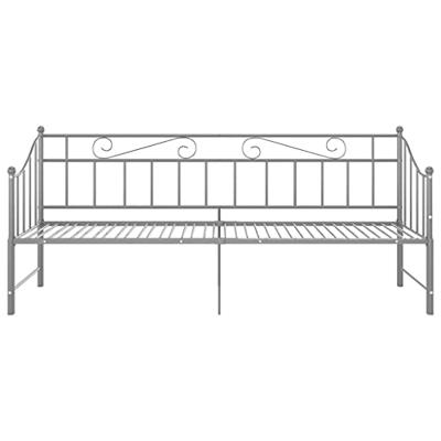 Slaapbankframe uittrekbaar metaal grijs 90x200 cm Slaapbankframe uittrekbaar metaal grijs 90x200 cm