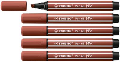 Viltstift stabilo pen 68/75 max sienna | 5 stuks