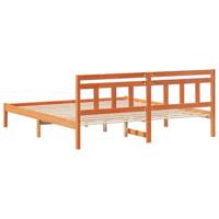 Bedframe met hoofdeinde Bruin 200 x 200 cm Grenenhout - thumbnail