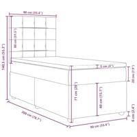 Boxspring met matras stof crèmekleurig 90x200 cm - thumbnail
