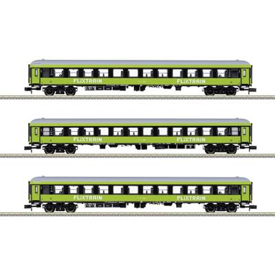 MiniTrix 15462 N set van 3 sneltreinrijtuigen FlixTrain van de trainpool, MHI MiniTrix 15462 N set van 3 sneltreinrijtuigen FlixTrain van de trainpool, MHI